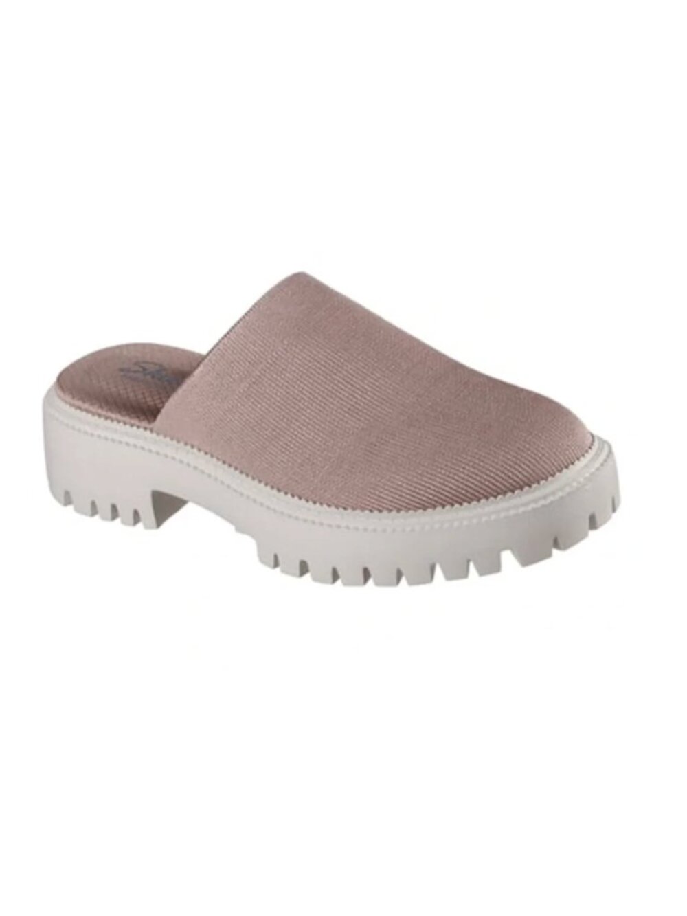 NWT Skechers Chunky Platform Mule Clogs Slip-On Beige Pink Mauve Lug Sole 11